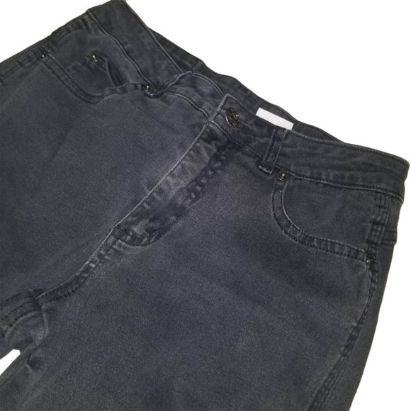 VTG 90s Outlaw Womens Black Capri Denim Stretch Jeans Size 7 - Picture 2 of 9